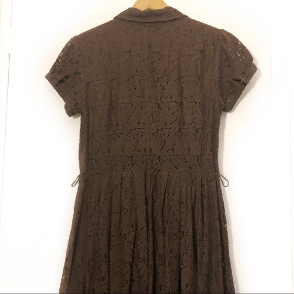 Apt. 9 Floral Lace Button-up Midi Dress Brown - Picture 6 of 8